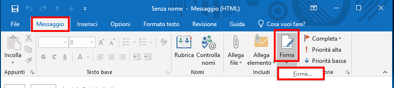 Come impostare la firma automatica in Outlook 1